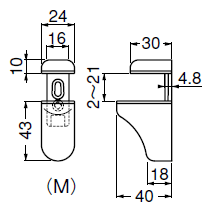 棚受け金具サイズ
