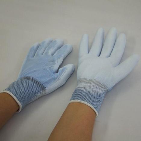 ウレタン背抜き手袋3双組40袋(120双) PUFITGROVE 水色（ブルー） PUフィットパーム手袋