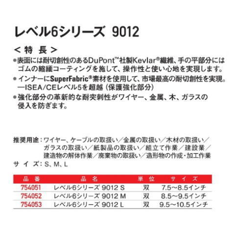 【HexArmor】レベル6シリーズ 9012・耐切創・耐突刺・耐摩耗【ヘックスアーマー手袋】