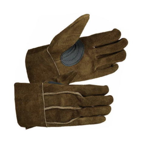 富士グローブ IT-68背縫いブラウン（10双）・牛床皮使用の茶色手袋です。・黒吟皮補強付