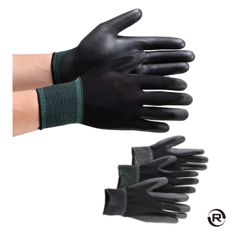 パームハンドブラック手袋（10双）・PU黒手袋