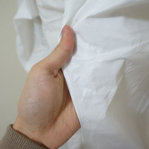 防水不織布つなぎ（10枚） 富士手袋工業 1880 使い捨てツナギ服 つなぎ 白衣 作業服 作業着 保護服 防護服 フード付 防塵粉塵対応 M~3L