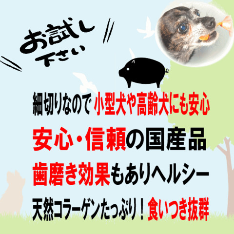 国産 豚耳 スライス 細切り カット 400ｇ 犬用 おやつ