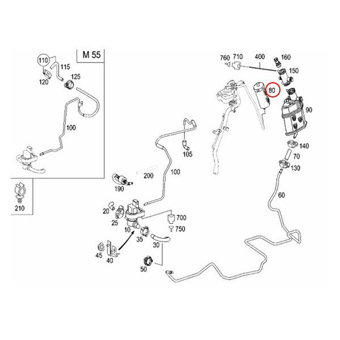 ベンツ W219 W211 W209 W203 チャコールキャニスター 新品 2114700359 CLS300 CLS350 CLS500 CLS55 E250 E300