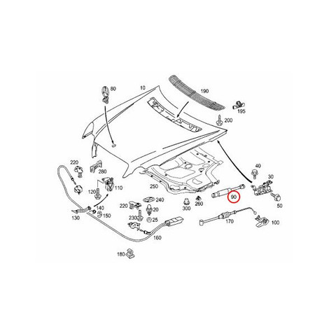 STABILUS製 ベンツ ボンネットダンパー