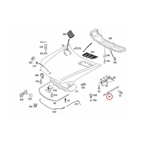 STABILUS製 ベンツ ボンネットダンパー