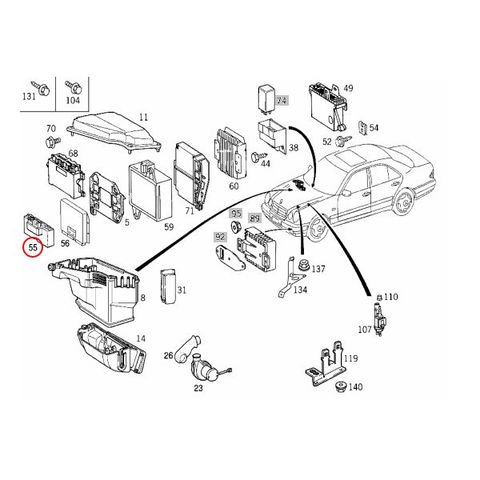 ベンツ W210 R170 W463 ヒューズボックス/リレーユニット 2105400072 E320 E400 SLK230 G320 G500 G55AMG