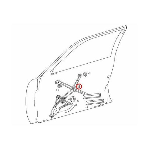 ベンツ W124 パワーウィンドウレギュレーター 左フロント モーター付き 1247200346 Eクラス E200 E230 E220 260E 280E 300E 320E E320 E420