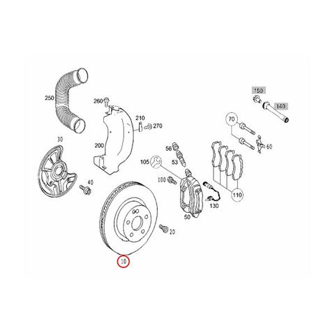 MEYLE製 ベンツ SL R230 SL350 SL500 プラチナム防錆 フロント ブレーキローター 左右セット 2304210412 40433183