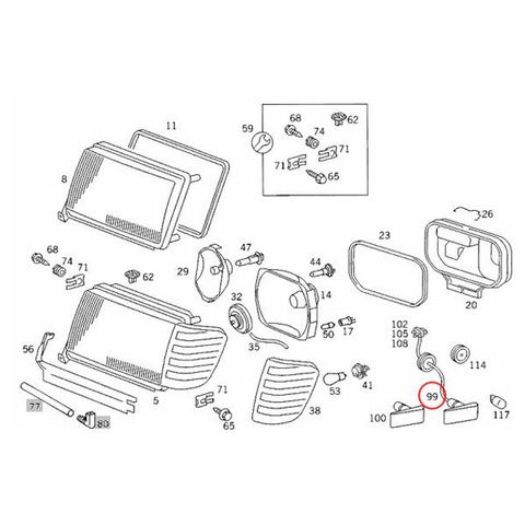 ベンツ W140 サイドマーカー クリスタルレンズ クロームメッキフレーム左右 W14001590 1248200421 1248200821 300SE 400SEL 500SE アクセサリー