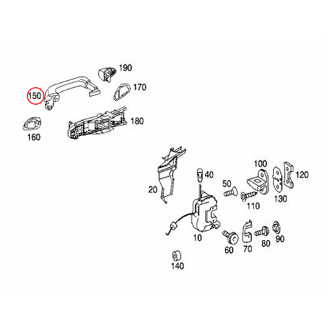 ベンツ Eクラス W211 ドアハンドルカバー クロームメッキ仕様 右ハンドル用 W21126075 2117600770 2117600970 アクセサリー