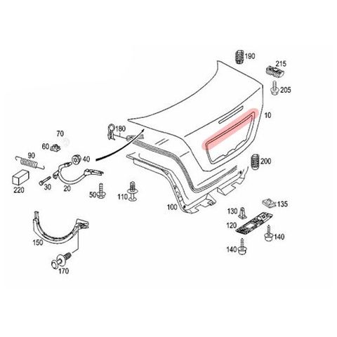 ベンツ W203 セダン トランクリッド メッキカバー W20336070 2037500475 2037500175 C200コンプレッサー C240 4MATIC C320 C32 アクセサリー