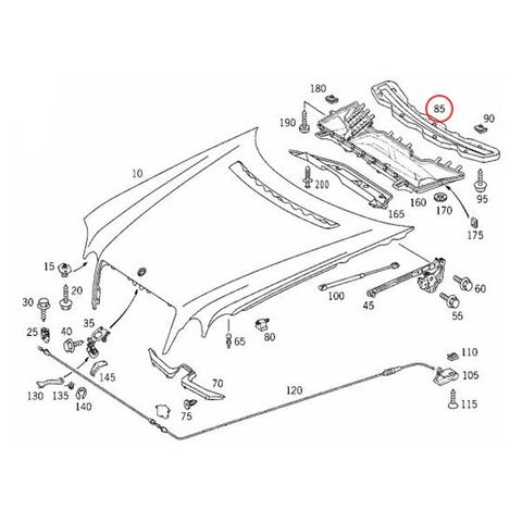 ベンツ Eクラス W210 E230 E240 E320 ボンネットダクトモール クロームメッキ W21037000 2108800705 2108800805 アクセサリー