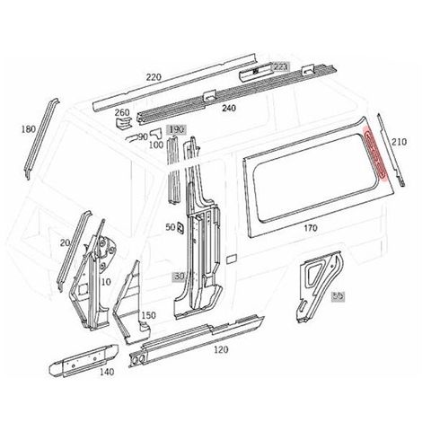 ベンツ Gクラス W463 ゲレンデ 300GE 300GEL 500GE カーボン調 Cピラーカバー左右 W46372015-CB アクセサリー