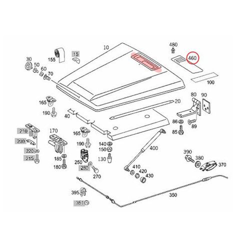 ベンツ Gクラス W463 ゲレンデ G320 G500 G550 G55 ボンネットダクトモール クロームメッキ W46337000-1 4638870125 アクセサリー