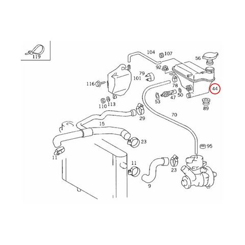 純正 ベンツ W124 Eクラス ラジエーター リザーバータンク/サブタンク/エクスパンションタンク 1245001549 400E E400 E500