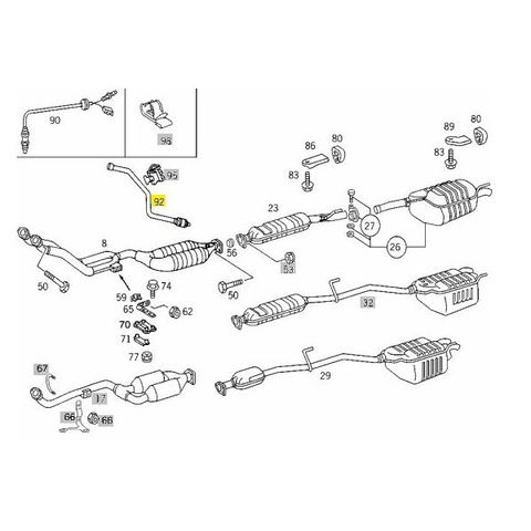 BOSCH製 ベンツ Cクラス W202 O2センサー/ラムダセンサー ユニバーサルタイプ 15058 C220 C280 C36