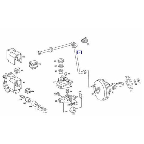 ベンツ W126 ブレーキブースターライン