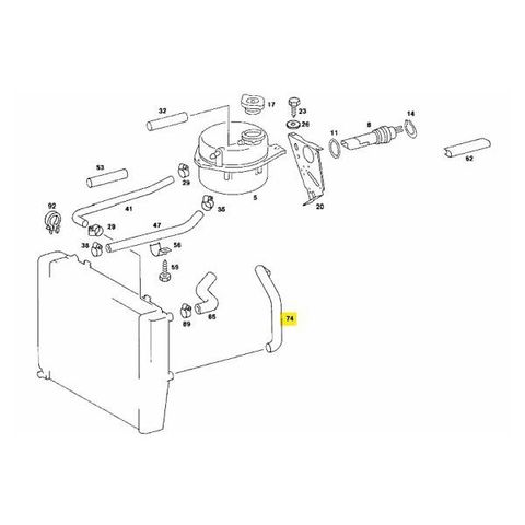 ベンツ SL R107 ラジエーターロアホース/クーラントホース 1075012882 300SL