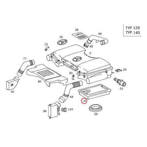 MANN製 ベンツ SL R129エアフィルター/エアエレメント M119 V8 2枚セット 0030944604 500SL