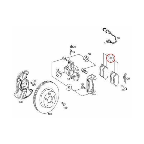 BOSCH製 ベンツ CLK C209/A209 QuietCast フロント プレミアムディスクブレーキパッド BP872 0034202620 0034206020