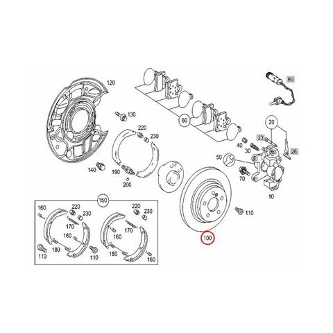 MEYLE製 ベンツ Eクラス W210 E230 E240 プラチナム防錆 リア/リヤ ブレーキローター 左右セット 40433158 1244230512 2034230112