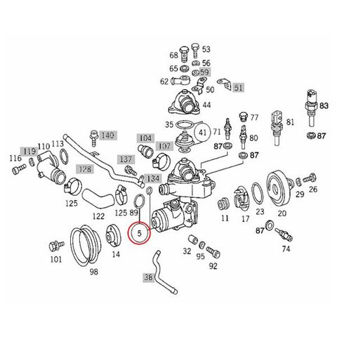 [6ヶ月保証] GRAF製 ベンツ Gクラス W463 M104 直6 エンジン用 ウォーターポンプ Ｏリング付き 新品 PA610 1042004601 1042004801 G320