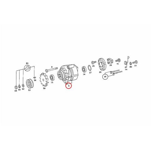 BOSCH製 ベンツ W126 オルタネーター/ダイナモ 80A M116 M117 V8エンジン 0081547602 500SE 380SEL 420SEL 