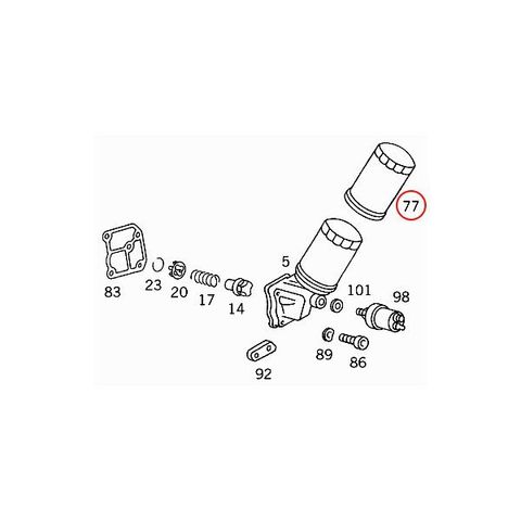 BOSCH ベンツ 190クラス W201 エンジンオイルフィルター/オイルエレメント M102 直4 M103 直6 1021840501 1021840101 1031840201 72165WS