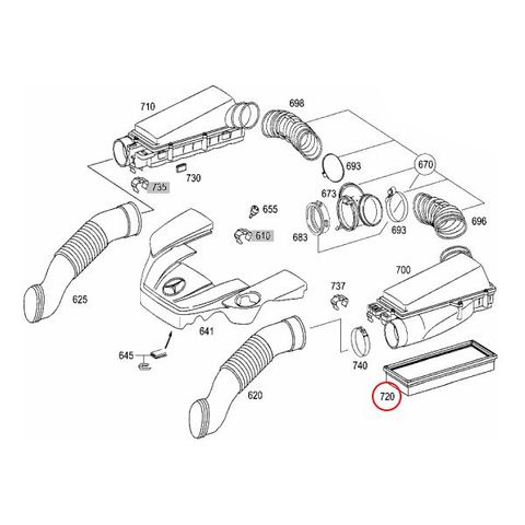 純正OEM Hengst製 ベンツ W220 W211 W215 R230 R171 W219 W463 エアフィルター/エアエレメント 2枚セット 1130940004