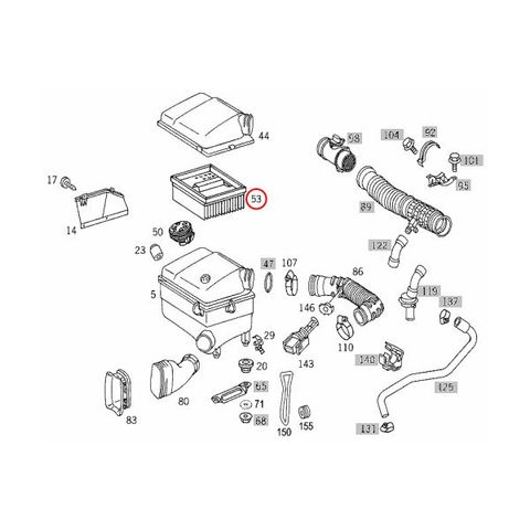 TOPRAN製 ベンツ W638 Vクラス エアフィルター/エアエレメント 111(直4) M104900(VR6) エンジン用 6380900151 401035 V230 V280 