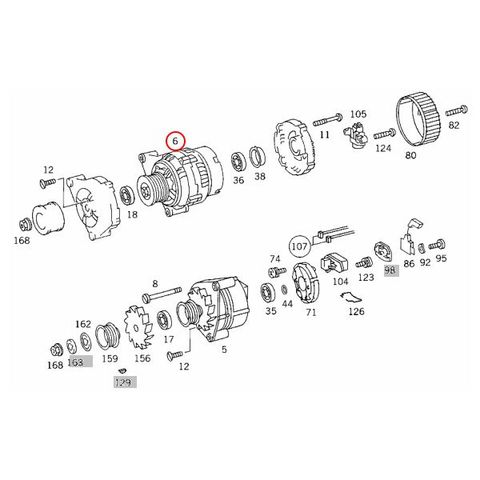 BOSCH製 ベンツ W124 W210 オルタネータ/ダイナモ 14V 90A M103(直6) M104(直6) M111(直4)エンジン 0101544602 