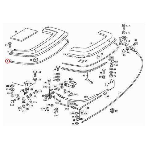 URO製 ベンツ R107 ソフトトップカバーシール/ソフトトップカバーウエザーストリップ 1077580198 280SL 300SL 350SL 380SL 420SL 