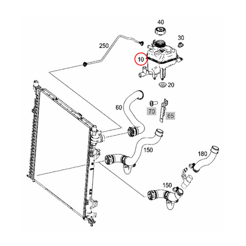 ベンツ X166 GL350_BlueTEC GL550 GL63AMG ラジエーターサブタンク リザーバータンク エクスパンションタンク 1665000049