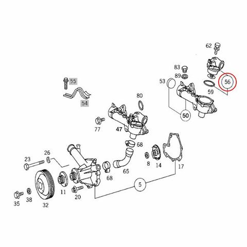 ベンツ W202 サーモスタット Oリング付き M111 直4エンジン 87℃開弁式 1112000915 1112000415 C200 C220 C230 