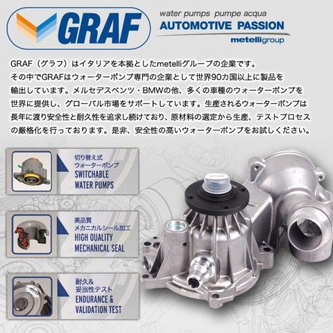 [6ヶ月保証] GRAF製 ベンツ SL R170 ウォーターポンプ M111 直4 エンジン用 ガスケット付き PA582 1112004001 1112000401 SL200