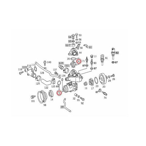 GRAF製 ベンツ Eクラス W210 ウォーターポンプ＆サーモスタット M104 直6エンジン PA580 1102000515 1042003301 E320