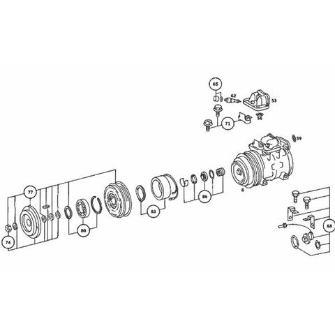 DENSO製 ベンツ R107 エアコンコンプレッサー/ACコンプレッサー R12エアコンガス用 0002302511 000230251188A 560SL