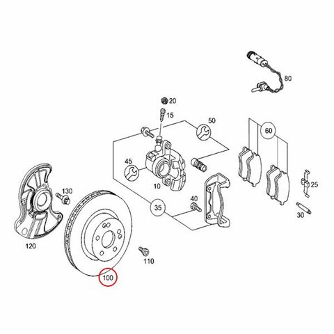 Metelli製 ベンツ C209 フロント ブレーキローター 左右セット 防錆仕様 スポーツパッケージ用 2034211312 CLK200