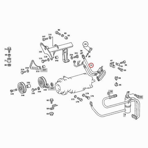 URO製 ベンツ Sクラス W126 エアコンホース/ACホース M116 M117 V8 0001300157 380SEL 380SEC 500SEL 500SEC