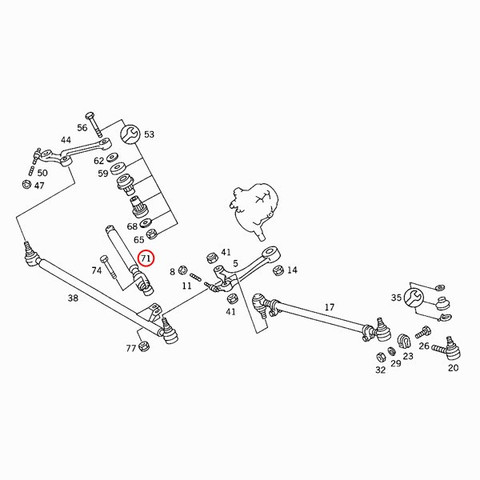 febi bilstein製 ベンツ Sクラス W126 ステアリングダンパー 0004635132 01263  280SE 300SD 300SE 500SE