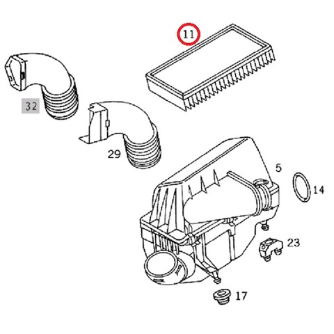 MANN製 ベンツ W210 Eクラス エアフィルター 後期用 新品 E240 E320 E430 C32164 1120940104 1120940204