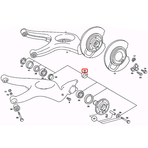 OPTIMAL製 ベンツ R107 リア/リヤ ホイールハブベアリング 片側 1233500068 300SL 350SL 380SL 420SL 450SL 500SL 560SL