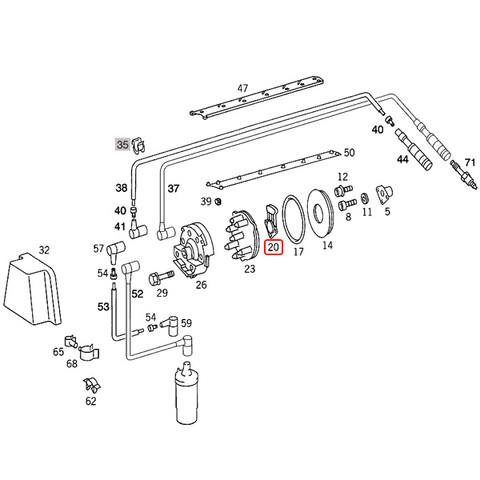 純正OEM BOSCH製 ベンツ SL R107 ディストリビューターローター M103 直6エンジン 1031580331 BOSCH品番：1234332417 300SL