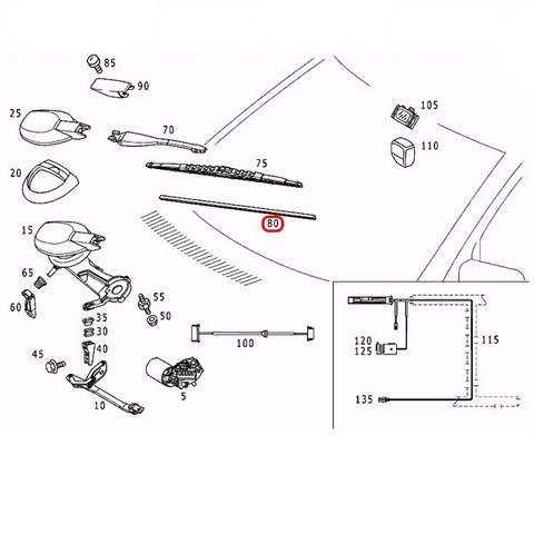 BOSCH製 ベンツ Eクラス W210 ワイパーゴム/ワイパーラバー 1本 0008245527 E240 E320 E430