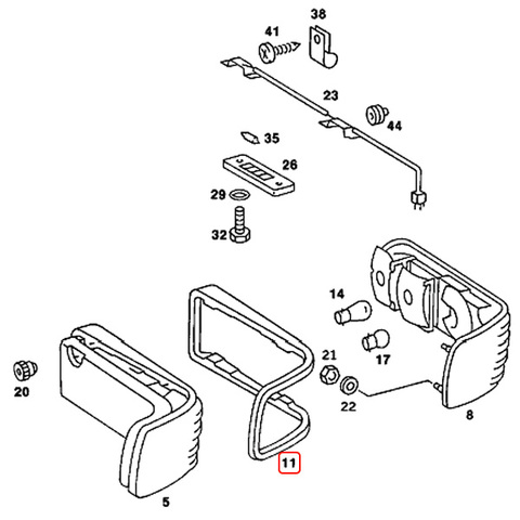 URO Parts製 ベンツ SL R107 リア/リヤ テールランプ/テールレンズ パッキン 左側 1078260158 280SLC 350SLC 380SLC 450SLC 500SLC