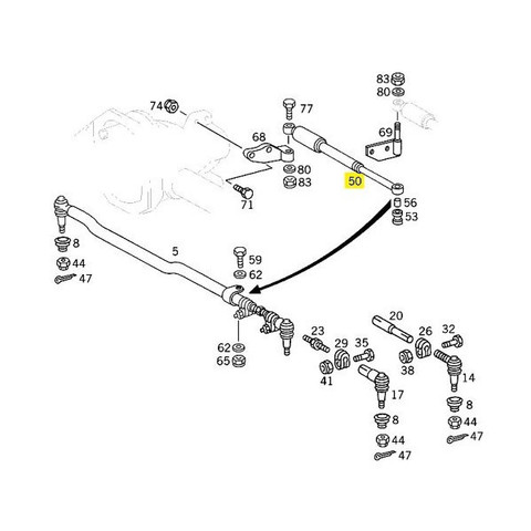 OPTIMAL製ベンツGクラスW463W460ゲレンデ ステアリングダンパー 38mm AS-1005H 0004635632 0004636032 300GEG320G500G55AMG230GE