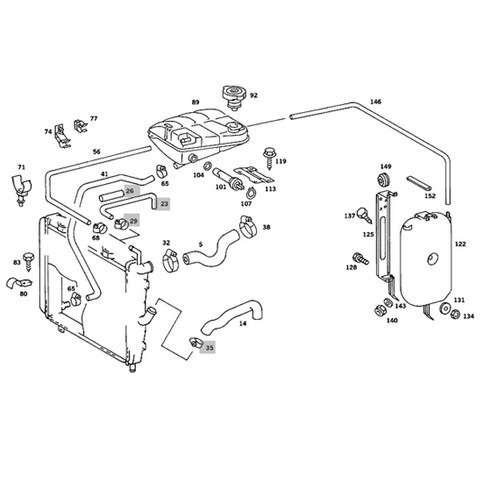 ベンツ W116 W126 W123  ラジエーター サブタンク/リザーバータンク 1265001549 1265000349 1165000449