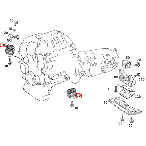 純正OEM LEMFORDER製 ベンツ SL R230 フロント エンジンマウントブッシュ 左右セット 2302400017 SL500