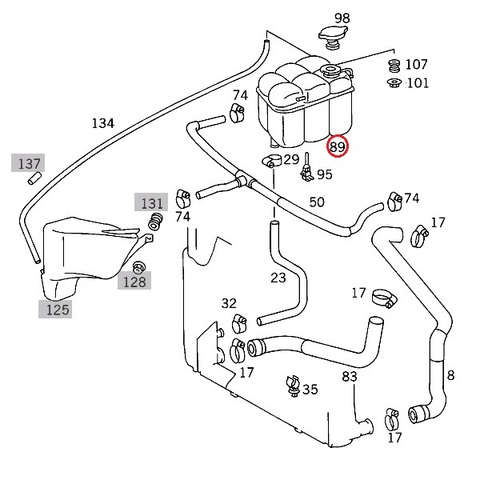 ベンツ ラジエーターサブタンク